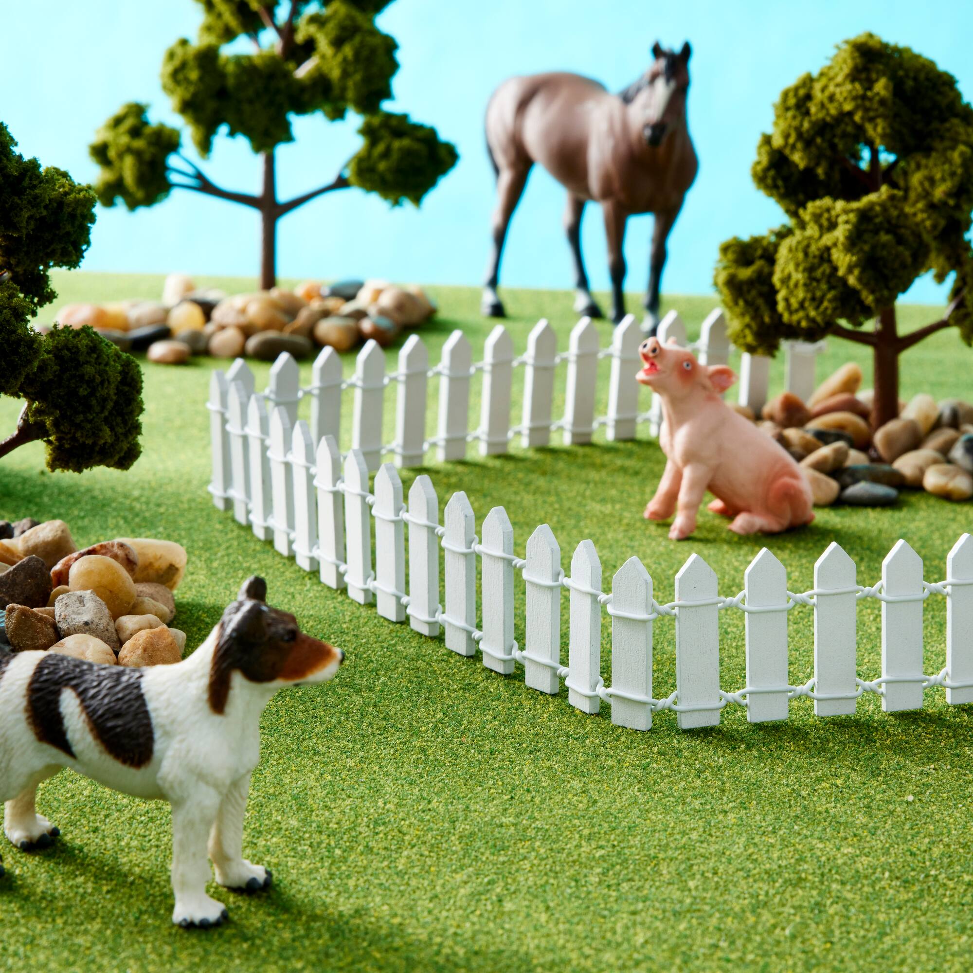 12 Pack: Mini White Wooden Fence by Make Market®
